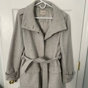 LOFT Funnel Neck Tied Coat